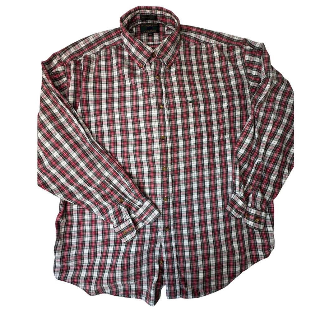 Alexander Julian Plaid Button Down XXL Cotton Vintage 90s Flannel Shirt